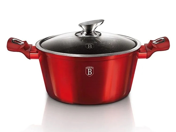Berlinger Haus BH-1258 Burgundy Metallic Line lábas fedővel, 28 cm