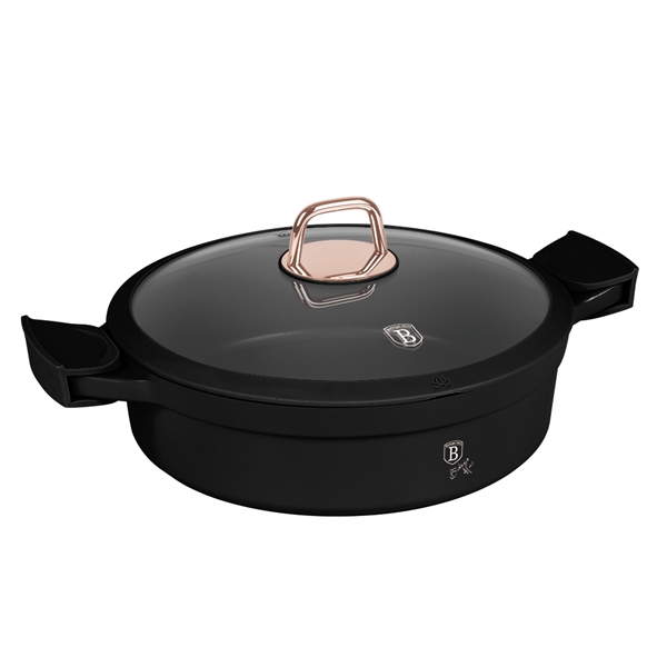 Berlinger Haus BH-1455 Black Rose Collection alacsony lábas fedővel 28 cm